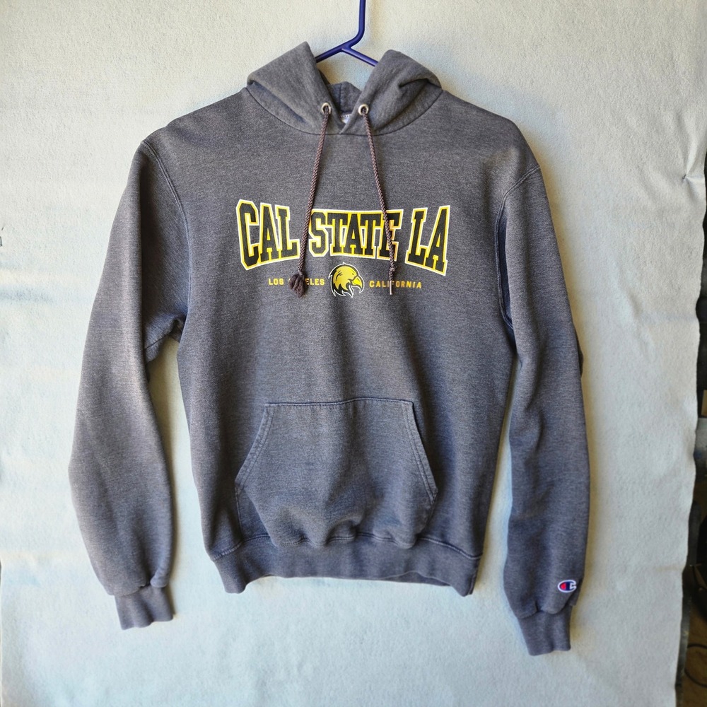 Champion‎ Cal State LA Golden Eagles Hoodie Charcoal Grey Mens Small Sweatshirt